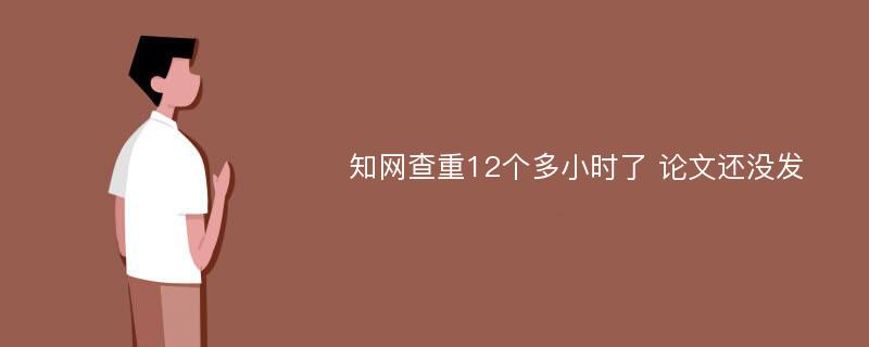 知网查重12个多小时了 论文还没发