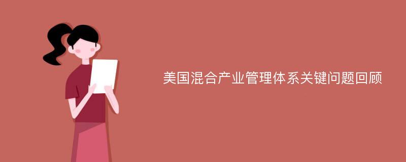 美国混合产业管理体系关键问题回顾