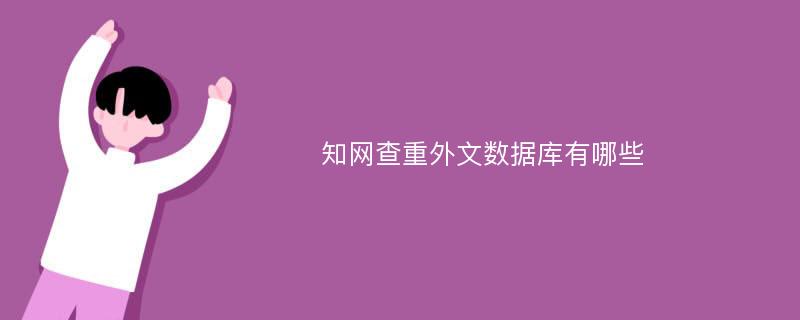 知网查重外文数据库有哪些