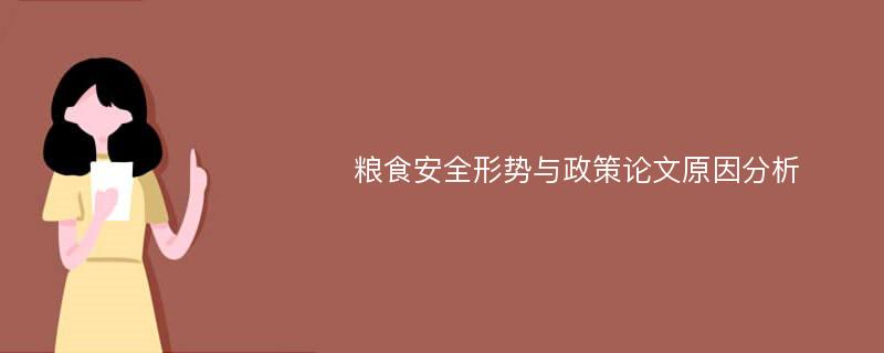 粮食安全形势与政策论文原因分析