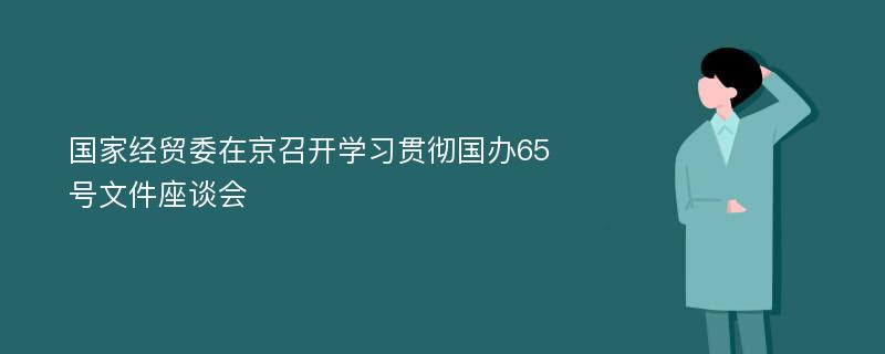 国家经贸委在京召开学习贯彻国办65号文件座谈会