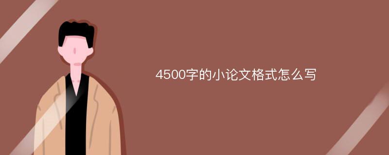 4500字的小论文格式怎么写