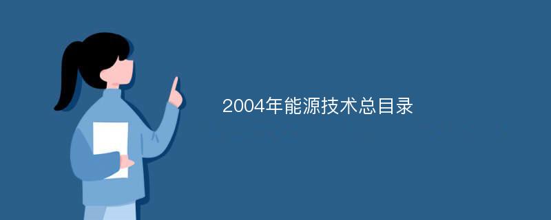 2004年能源技术总目录