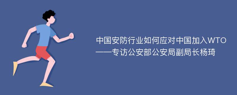 中国安防行业如何应对中国加入WTO——专访公安部公安局副局长杨琦